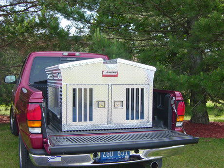 Dog Box 55031 Hunter Series Double Compartment with Dual Lid Top Storage / 38 W x 45 D x 29.5 H / Big T / All Season Vents / Diamond Tread Aluminum / Owens Products Hunter Series Owens Products