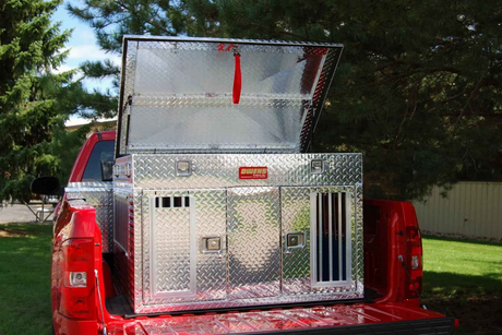 Dog Box 55044 Hunter Series Double Compartment with Top Storage / 48 W x 45 D x 32 H / Tall / All Seasons Vents / Diamond Tread Aluminum / Owens Products Hunter Series Owens Products