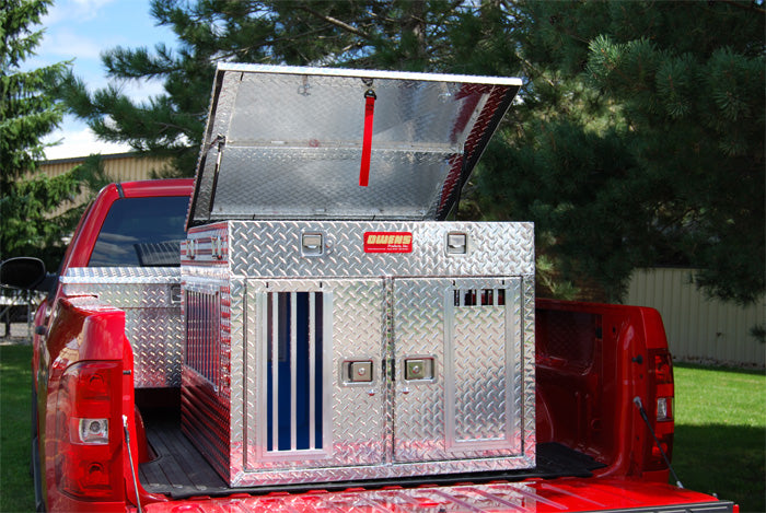 Dog Box 55056 Hunter Series Double Compartment with Top Storage / Tall / 38 W x 45 D x 32 H / All Season Vents / Diamond Tread Aluminum / Owens Products Hunter Series Owens Products