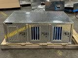 Dog Box 55075V Hunter Series Triple Compartment / 58 W X 40 D X 20 H / Side Vents & All Seasons Rear Vents / Diamond Tread Aluminum / Owens Products Dog Box Owens Products