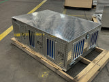 Dog Box 55075V Hunter Series Triple Compartment / 58 W X 40 D X 20 H / Side Vents & All Seasons Rear Vents / Diamond Tread Aluminum / Owens Products Dog Box Owens Products