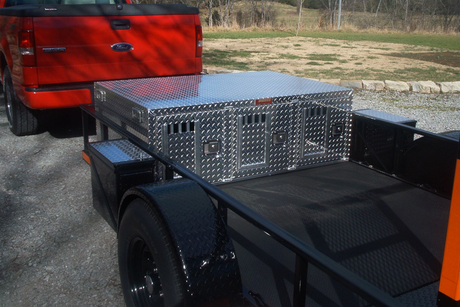 Dog Box 55075V Hunter Series Triple Compartment / 58 W X 40 D X 20 H / Without Wheel Well Notches / Side Vents & All Seasons Rear Vents / Diamond Tread Aluminum / Owens Products Dog Box Owens Products