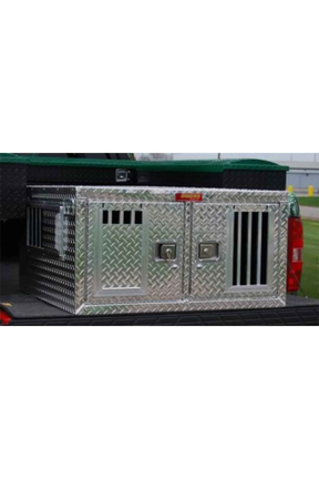 Dog Box 55077 Hunter Series Double Compartment / 48 W x 36 D x 20 H / Shallow / Standard Vents / Diamond Tread Aluminum / Owens Products Hunter Series Owens Products