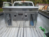 Dog Box 55109 Double Compartment Top Storage Dog Box / 48 W X 40 D X 25 H / All Season Vents / Diamond Tread Aluminum / Animal Control Dog Box / Owens Products Hunter Series Owens Products