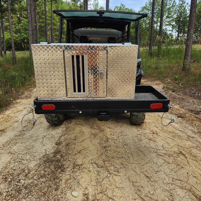 Dog Box 55110 Single Compartment Dog Box / 34 W X 20 D X 22 H / All Season Vents / Diamond Tread Aluminum / Animal Control Dog Box / Owens Products Hunter Series Owens Products