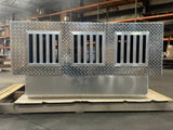 Dog Box 55111 Triple Compartment Bottom Storage Dog Box / 58 W X 40 D X 28 H / Diamond Tread Aluminum / Owens Products Pro Hunter Series Owens Products