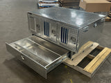 Dog Box 55111 Triple Compartment Bottom Storage Dog Box / 58 W X 40 D X 28 H / Diamond Tread Aluminum / Owens Products Pro Hunter Series Owens Products