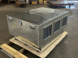 Dog Box 55111 Triple Compartment Bottom Storage Dog Box / 58 W X 40 D X 28 H / Diamond Tread Aluminum / Owens Products Pro Hunter Series Owens Products