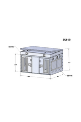 Dog Box 55119 Hunter Series Double Compartment / Top Storage / 48 W X 36 D X 31 H / Diamond Tread Aluminum / Owens Products Hunter Series Owens Products