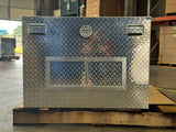 Dog Box 55158 Hunter Series Triple Compartment with No Storage / Tall / 48 W x 36 D x 26 H / Standard Vents / Diamond Tread Aluminum / Owens Products