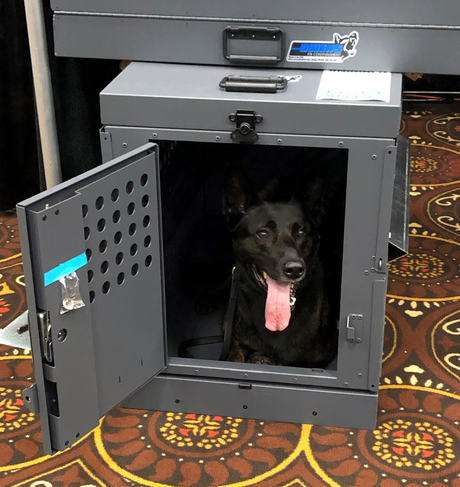Dog Crate 55306 Professional K9 Series X-Large Collapsible Working Dog Crate / Single Compartment / 22.25 W x 41 D x 29 H / Mill Finish Aluminum / Gray / Owens Products