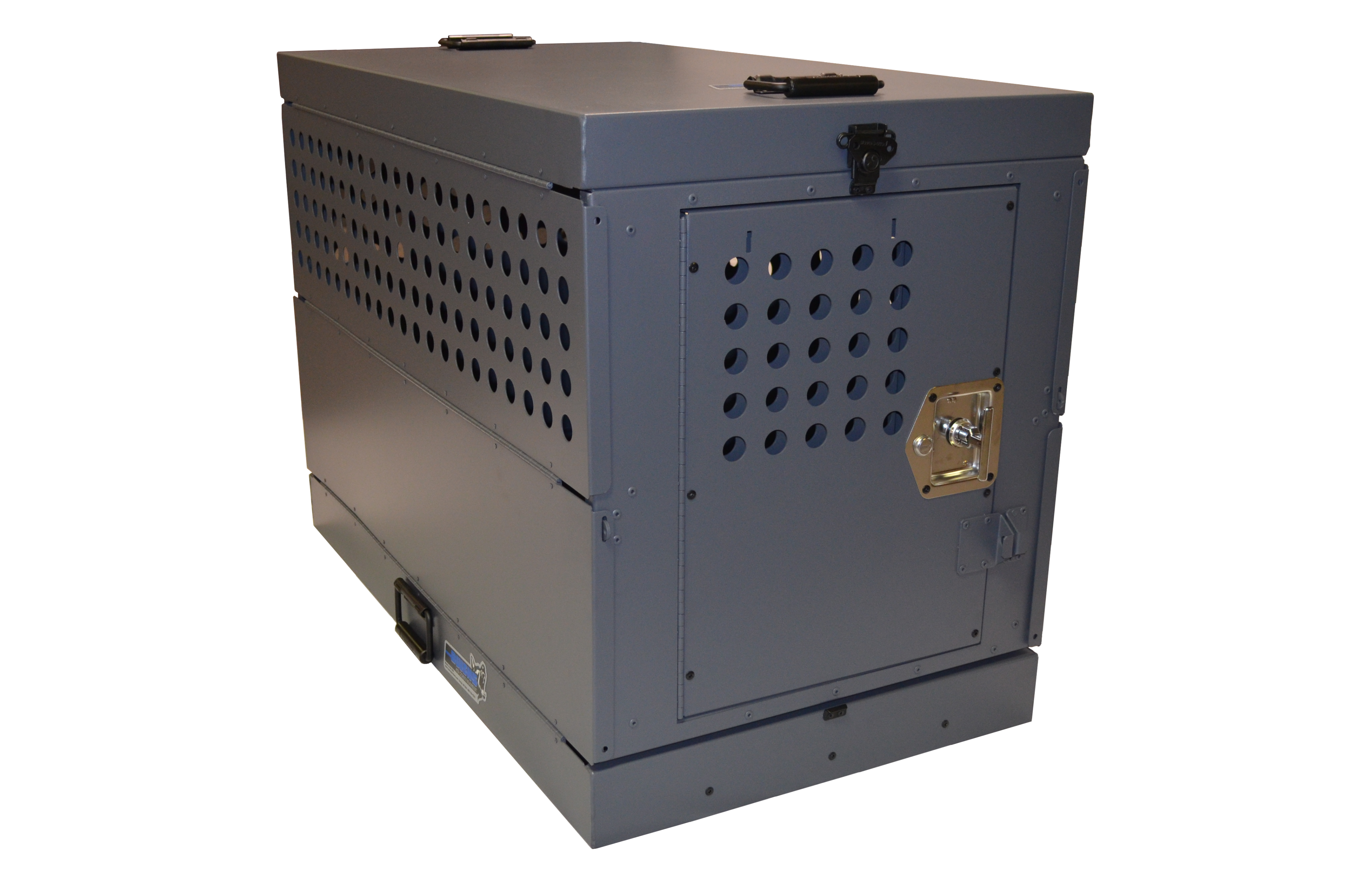 Dog Crate 55313 Professional K9 Series Large Collapsible Working Dog Crate / Single Compartment / 22.25 W x 34 D x 29 H / Mill Finish Aluminum / Gray / Owens Products