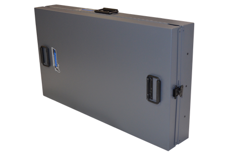 Dog Crate 55313 Professional K9 Series Large Collapsible Working Dog Crate / Single Compartment / 22.25 W x 34 D x 29 H / Mill Finish Aluminum / Gray / Owens Products