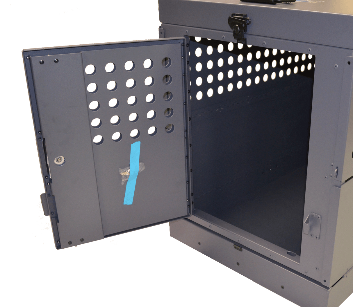 Dog Crate 55313 Professional K9 Series Large Collapsible Working Dog Crate / Single Compartment / 22.25 W x 34 D x 29 H / Mill Finish Aluminum / Gray / Owens Products