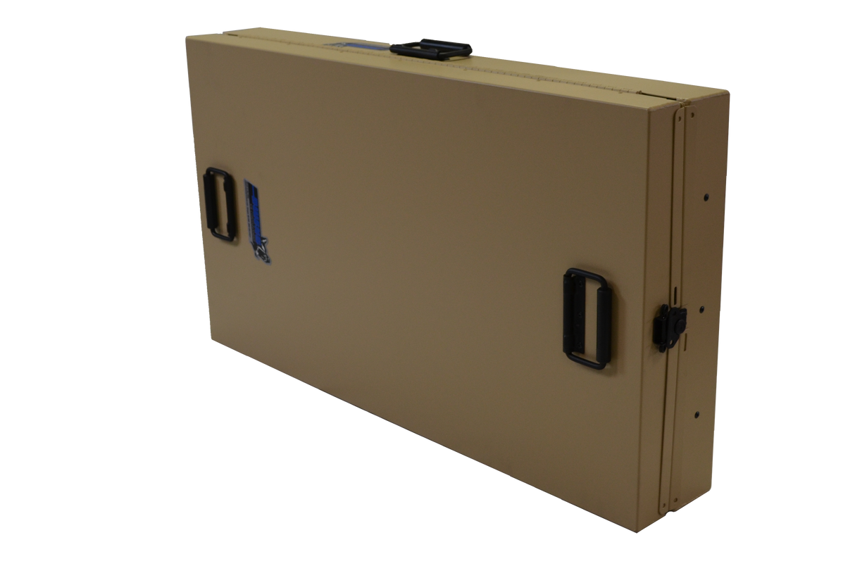 Dog Crate 55307 Professional K9 Series X-Large Collapsible Working Dog Crate / Single Compartment / 22.25 W x 41 D x 29 H / Mill Finish Aluminum / Tan / Owens Products