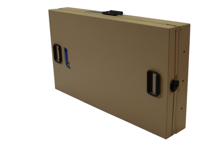 Dog Crate 55314 Professional K9 Series Large Collapsible Working Dog Crate / Single Compartment / 22.25 W x 34 D x 29 H / Mill Finish Aluminum / Tan / Owens Products