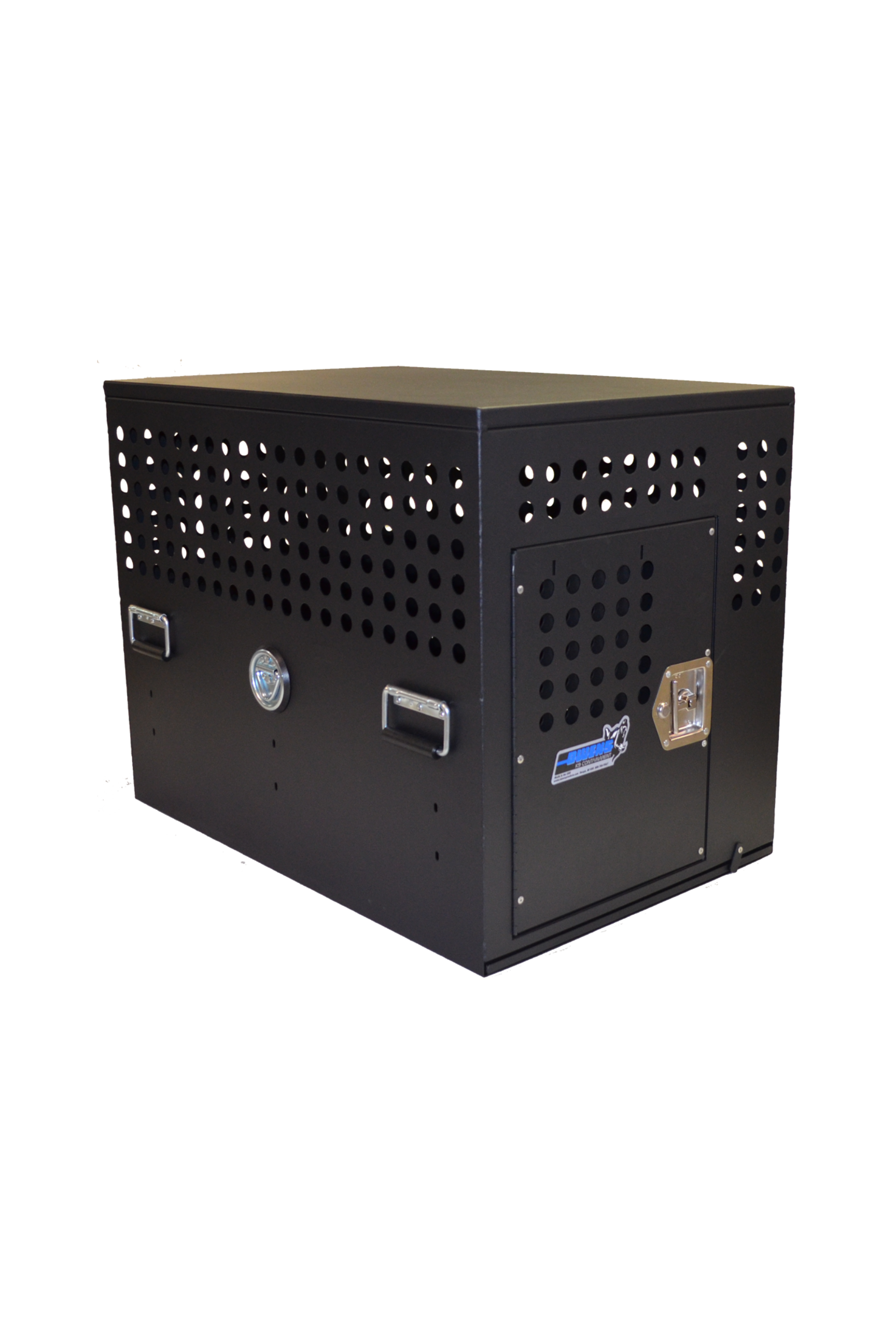 Dog Crate 55308 Professional K9 Series Tactical Single Compartment / End Door / 24 W x 36 D x 29 H / Holes for Ventilation / Mill Finish Aluminum / Owens Products