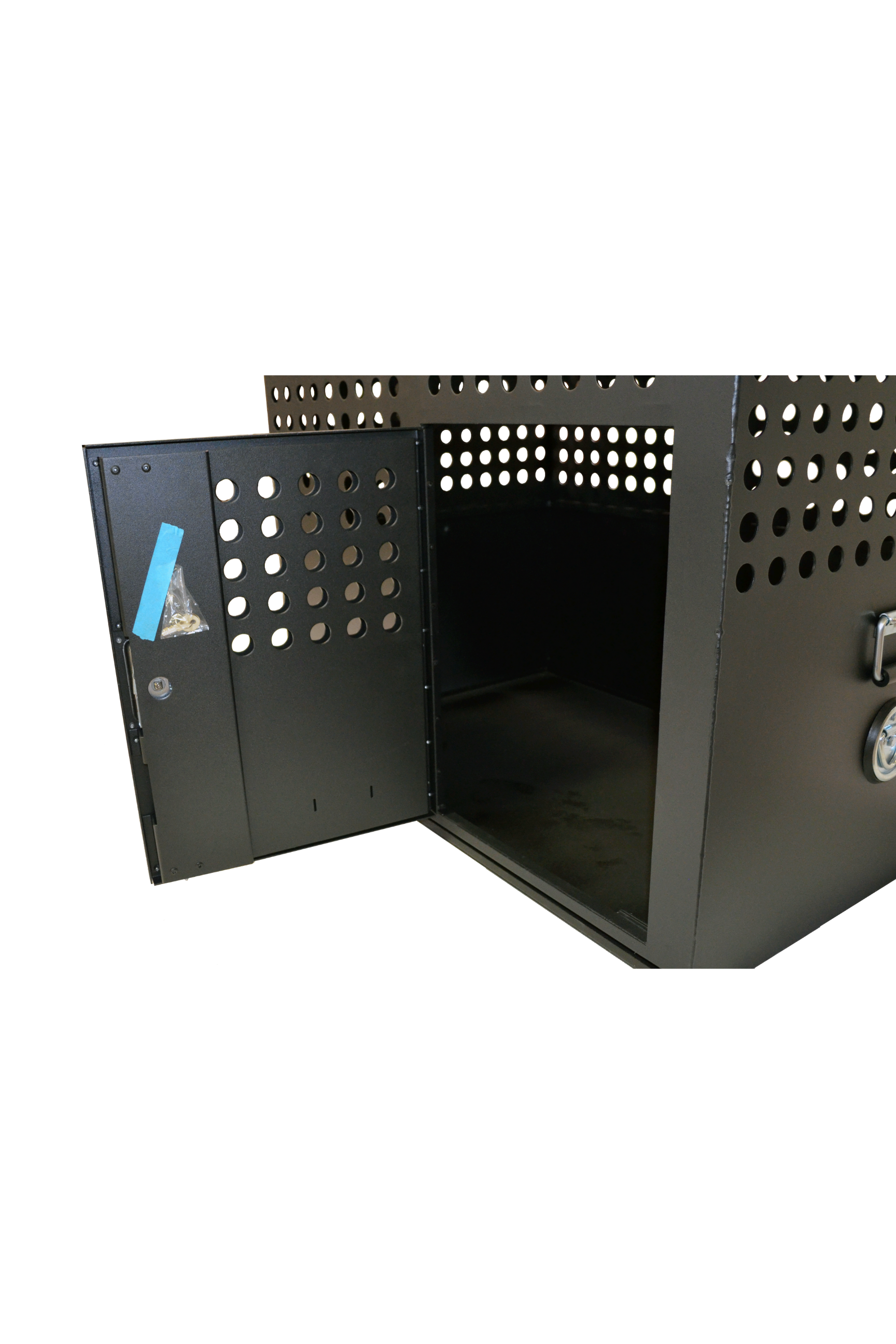 Dog Crate 55312 Professional K9 Series Tactical Single Compartment / Side Door / 36 W x 24 D x 29 H / Holes for Ventilation / Mill Finish Aluminum / Owens Products