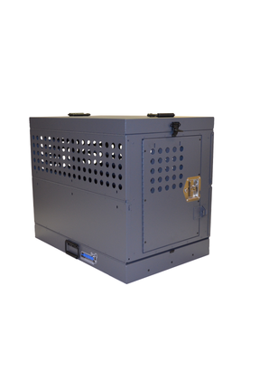 Dog Crate 55313 Professional K9 Series Large Collapsible Working Dog Crate / Single Compartment / 22.25 W x 34 D x 29 H / Mill Finish Aluminum / Gray / Owens Products Professional K9 Series Owens Products