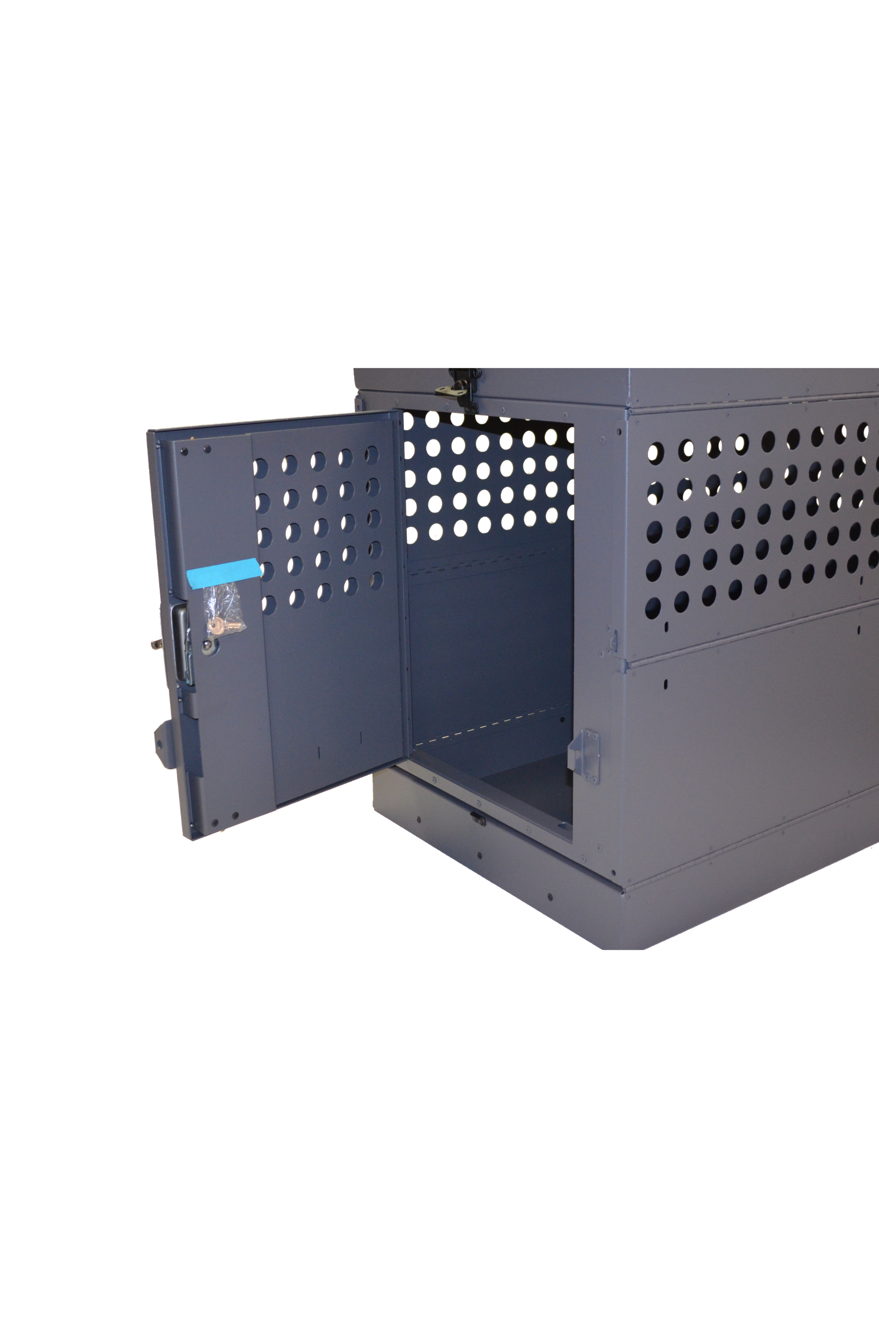 Dog Crate 55313 Professional K9 Series Large Collapsible Working Dog Crate / Single Compartment / 22.25 W x 34 D x 29 H / Mill Finish Aluminum / Gray / Owens Products