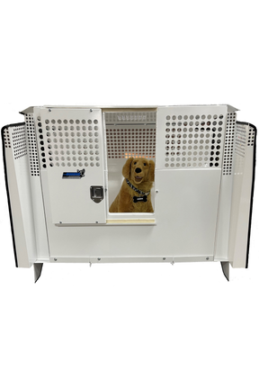 Dog Crate 55319W Professional K9 Series Explorer Interceptor Rear Seat Insert / 64 W x 41 D x 44 H / 20-25 Ford Explorer / Mill Finish Aluminum / Owens Products Professional K9 Series Owens Products