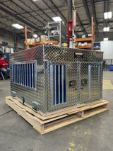 Dog Box 55461 Hunter Series Double Compartment / 38 W x 45 D x 28 H / Tall / Diamond Tread Aluminum / Owens Products Owens Products