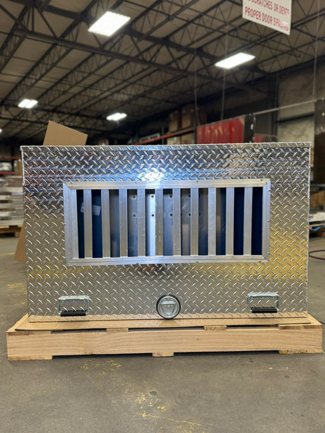 Dog Box 55461 Hunter Series Double Compartment / 38 W x 45 D x 28 H / Tall / Diamond Tread Aluminum / Owens Products Owens Products