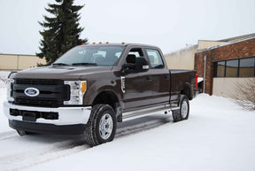 Running Boards Classicpro Series Extruded 4 Inch 17-18 Ford F250/F350 Super Duty Short Bed W/O Flares 4 Inch Riser Aluminum Bright Owens Products Running Board Owens Products