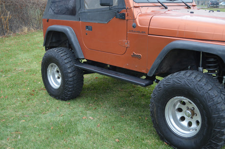 Running Boards Owens Fusion Oval Step Jeep 97-06 TJ Wrangler 2 Door Textured Black 79006 Owens Products Running Boards Owens Products
