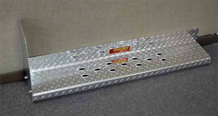 Running Boards Owens Commercial Diamond W/ Stone Guard With Star Burst Grip 11-14 Silverado/Sierra Diesel 4 Inch Riser Extended Cab Aluminum Owens Products