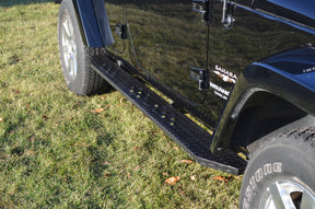 Venum Diamond Plate Starburst Running Boards For 07-18 JKU 4 Door / Black / Brackets Included / 850031096 / Owens Products Running Board Owens Products