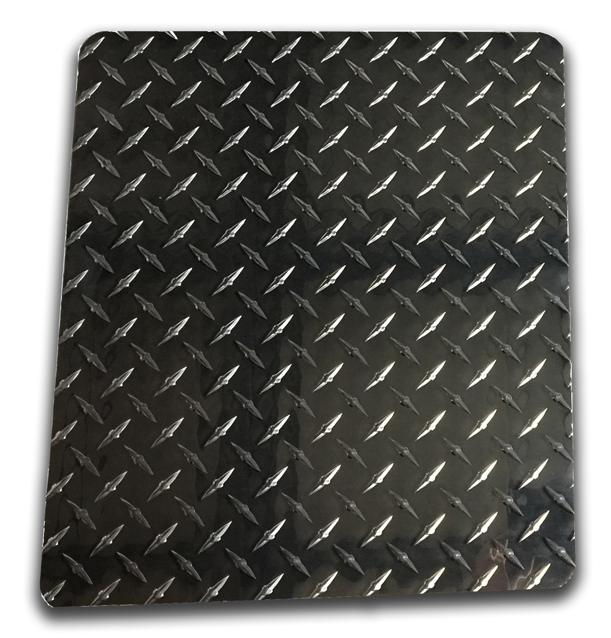 Mud Flaps 861218D Owens Classic Aluminum Mudflaps / Rectangular / Diamond Tread Aluminum / Universal Fit / 12 x 18 / Bright / Owens Products Mud Flaps Owens Products