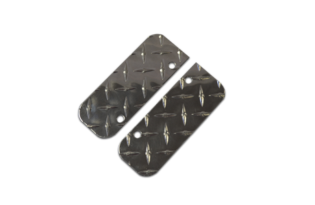 Wide Step Running Board End Caps / Brite Diamond Tread 8" End Cap / C8000EC-8 / Owens Products End Caps Owens Products