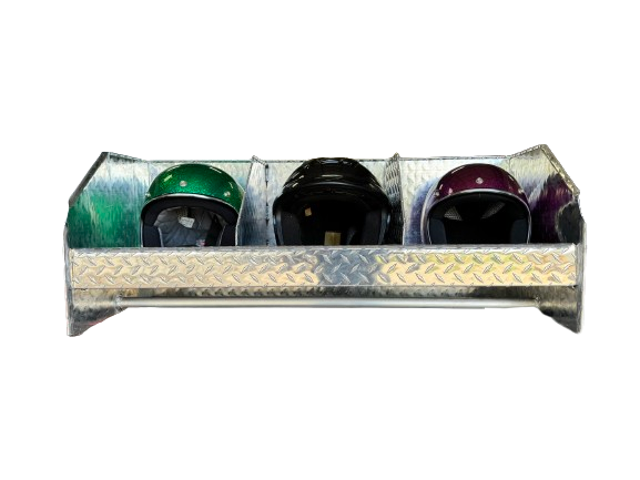 RaceMates 39247 Triple Helmet Rack / Diamond Tread Aluminum / Owens Products
