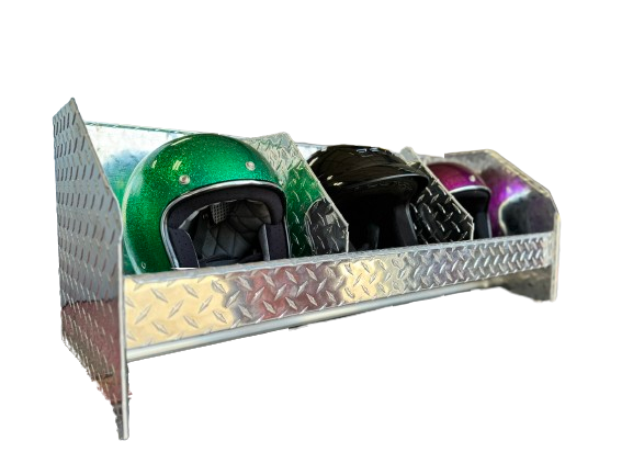 RaceMates 39247 Triple Helmet Rack / Diamond Tread Aluminum / Owens Products