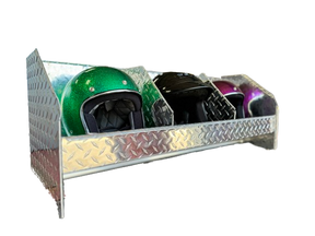 RaceMates 39247 Triple Helmet Rack / Diamond Tread Aluminum / Owens Products Garage & Trailer Owens Products