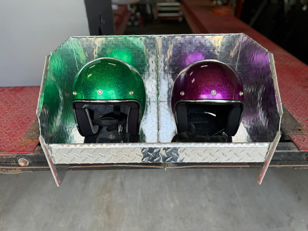 RaceMates 39208 Double Helmet Rack / Diamond Tread Aluminum / Owens Products
