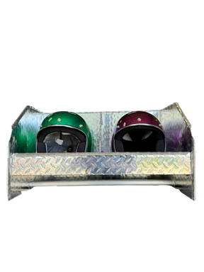 RaceMates 39208 Double Helmet Rack / Diamond Tread Aluminum / Owens Products Garage & Trailer Owens Products
