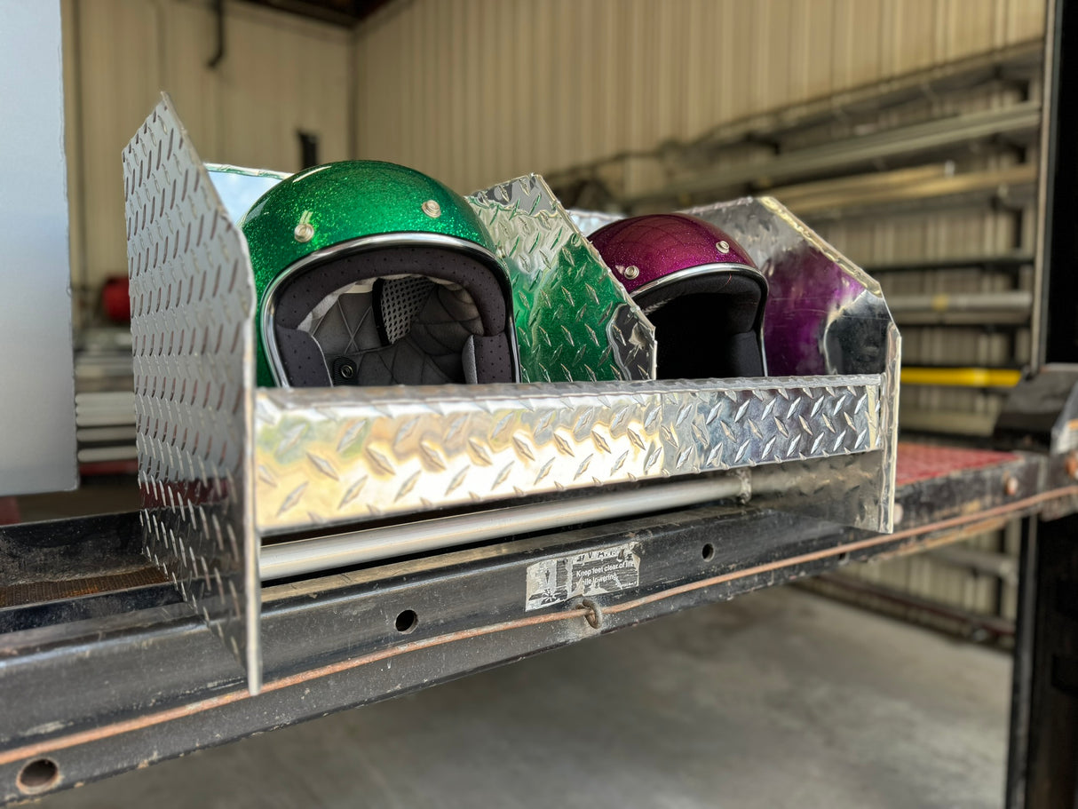 RaceMates 39208 Double Helmet Rack / Diamond Tread Aluminum / Owens Products