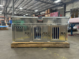 Dog Box 55074 Hunter Series Triple Compartment Top Storage Dog Box / 58 W X 40 D X 26 H / All Seasons Rear Vents / Diamond Tread Aluminum / Owens Products Hunter Series Owens Products