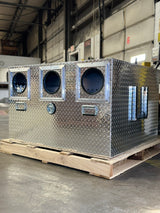 Dog Box 55060 Hunter Series Double Compartment / 48 W x 45 D x 28 H / Bear/Cat / Striker Holes / Diamond Tread Aluminum / Owens Products