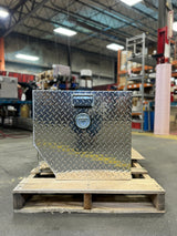 Dog Box 55029 Hunter Series Triple Compartment / 58.5 W X 22.25 D X 20 H / Door And Rear Vents / Diamond Tread Aluminum / Owens Products