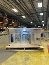 Dog Box 55158 Hunter Series Triple Compartment with No Storage / Tall / 48 W x 36 D x 26 H / Standard Vents / Diamond Tread Aluminum / Owens Products
