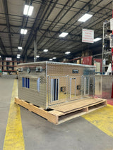 Dog Box 55158 Hunter Series Triple Compartment with No Storage / Tall / 48 W x 36 D x 26 H / Standard Vents / Diamond Tread Aluminum / Owens Products