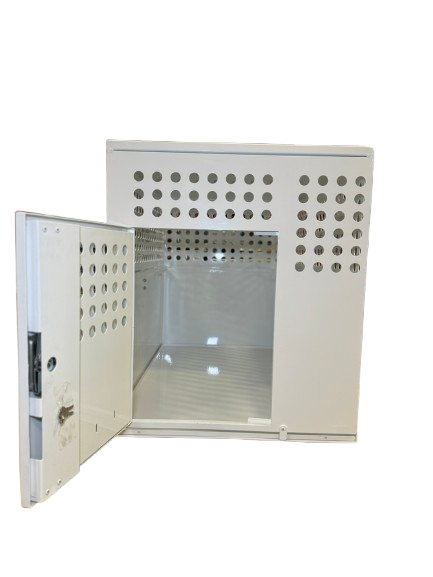 Dog Crate 55328 Professional K9 Series Tactical Single Compartment / End Door / 24 W x 36 D x 29 H / Holes for Ventilation / Mill Finish Aluminum / Owens Products