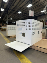 Dog Crate 55328 Professional K9 Series Tactical Single Compartment / End Door / 24 W x 36 D x 29 H / Holes for Ventilation / Mill Finish Aluminum / Owens Products
