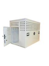 Dog Crate 55331 Professional K9 Series XL Tactical Single Compartment / End Door / 26 W x 40 D x 30 H / Holes for Ventilation / White / Mill Finish Aluminum / Owens Products