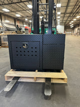 Dog Crate 55500 Professional K9 Series Rear Deployment Unit / Single Compartment / Side Drawer Storage / 45 W X 38 D X 31 H / Holes for Ventilation / Black / Diamond Tread Aluminum / Owens Products Professional K9 Series Owens Products