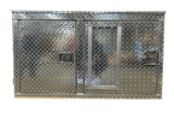 Dog Crate 55127 Professional K9 Series Search & Rescue / Single Compartment / Side Drawer Storage / 47 W X 45 D X 27 H / All Season Vents / Bright / Diamond Tread Aluminum / Owens Products Professional K9 Series Owens Products