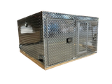 Dog Crate 55127 Professional K9 Series Search & Rescue / Single Compartment / Side Drawer Storage / 47 W X 45 D X 27 H / All Season Vents / Bright / Diamond Tread Aluminum / Owens Products Professional K9 Series Owens Products